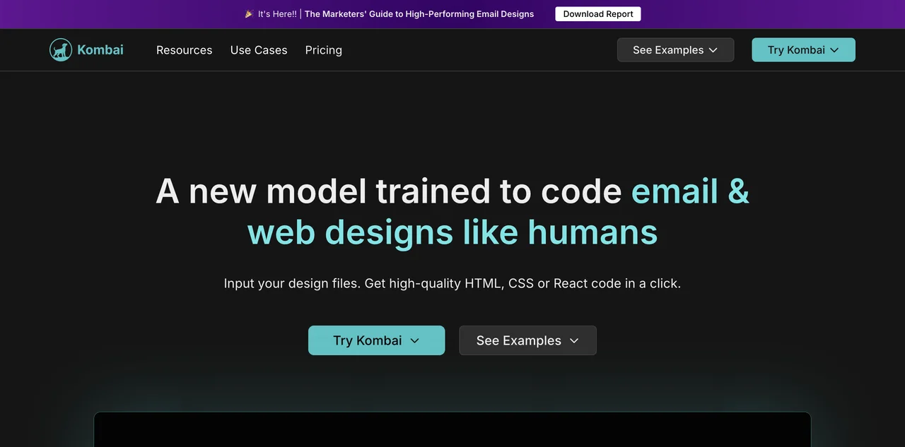 Kombai: Effortless Email & Web Design Coding Tool