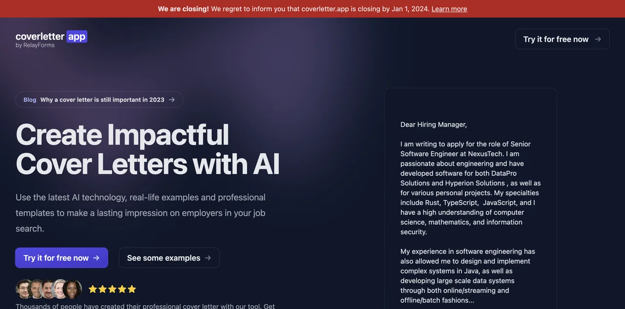 AI Cover Letters: Create Impactful Applications with coverletter.app