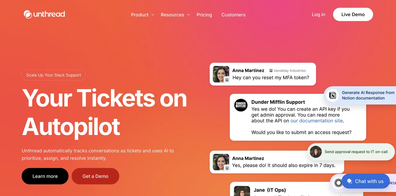 Unthread: AI-Powered Slack Support for Seamless Ticket Management