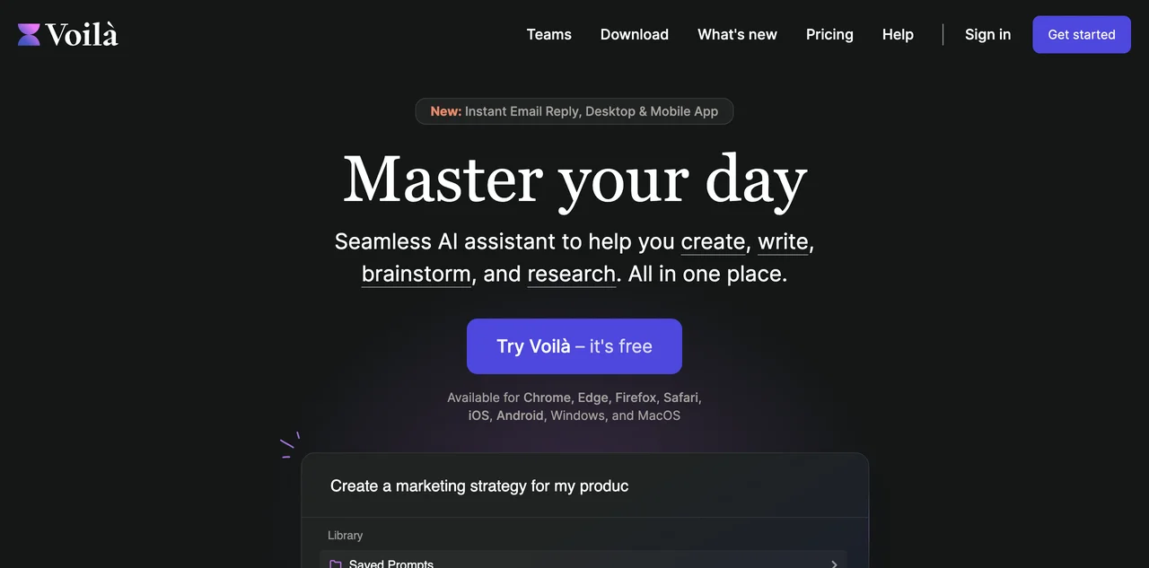 Voilà AI Assistant: Boost Your Productivity Effortlessly