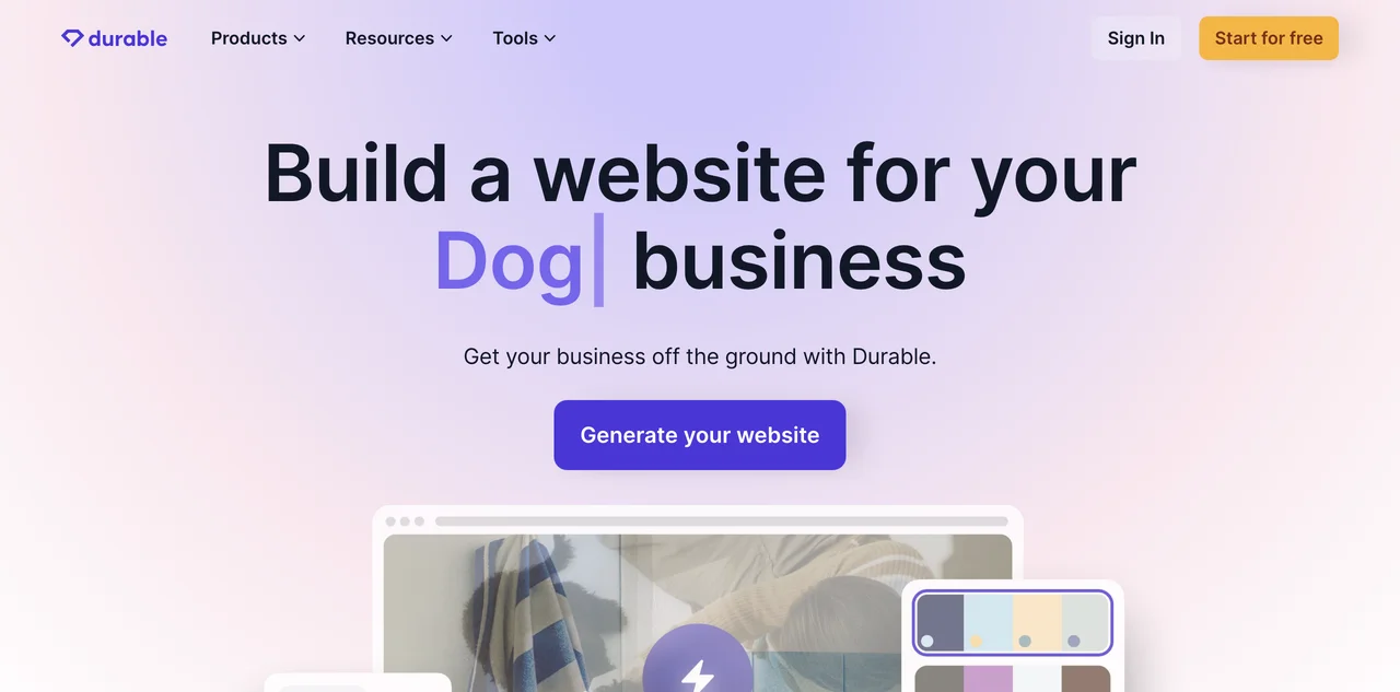 Build a Website in Seconds with Durable AI Website Builder