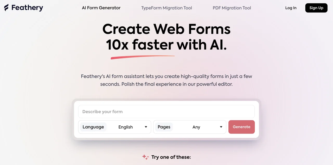 Feathery: Create Forms 10x Faster with AI