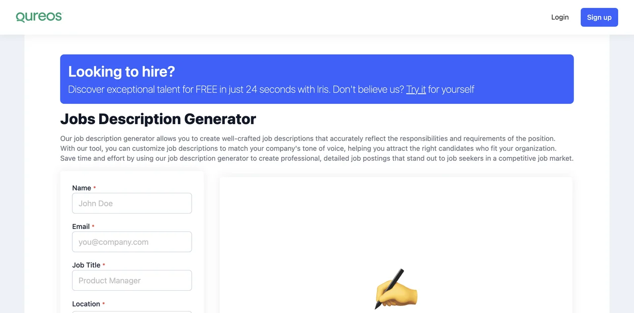 Iris: The Ultimate AI Job Description Generator