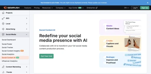 Semrush Social Content AI