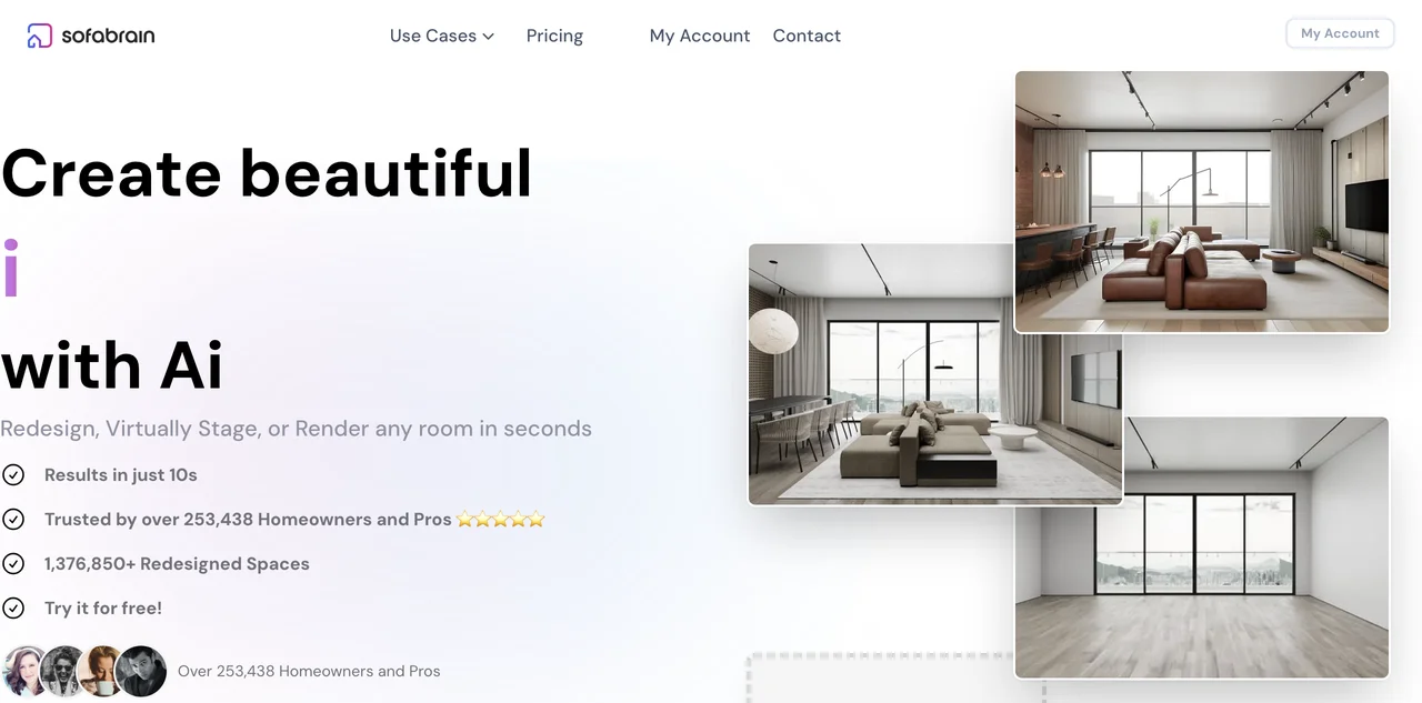 Transform Your Space with SofaBrain: AI Interior Design Tool