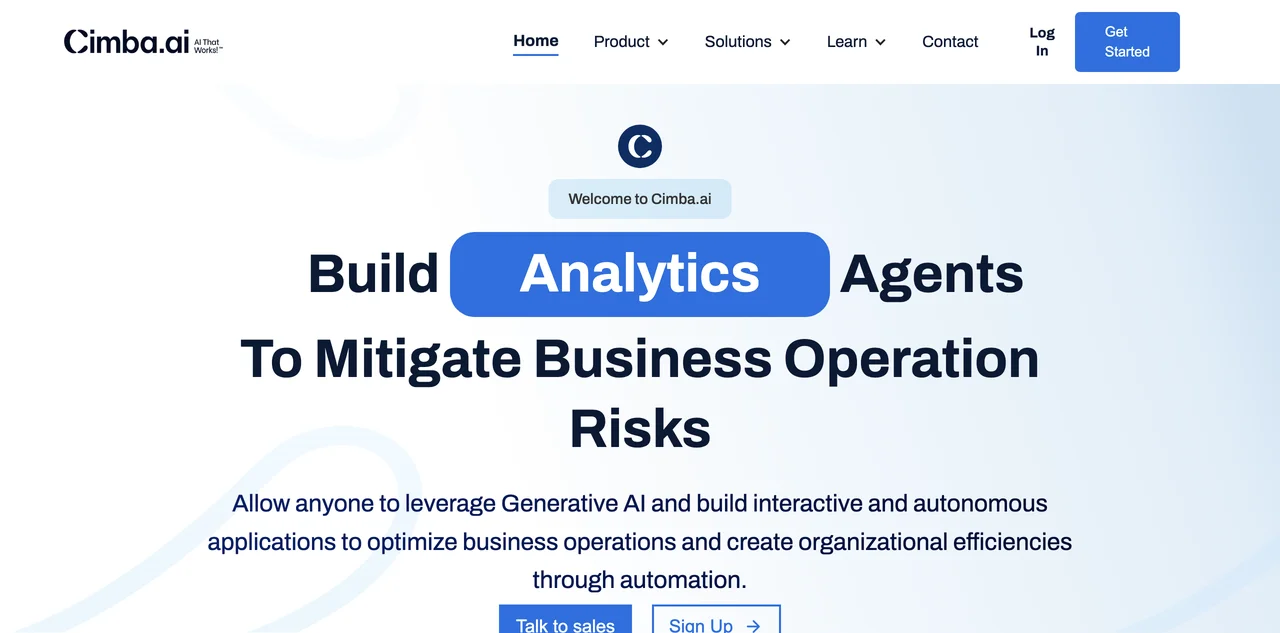 Cimba.ai: The No-Code AI Analytics Agent Builder