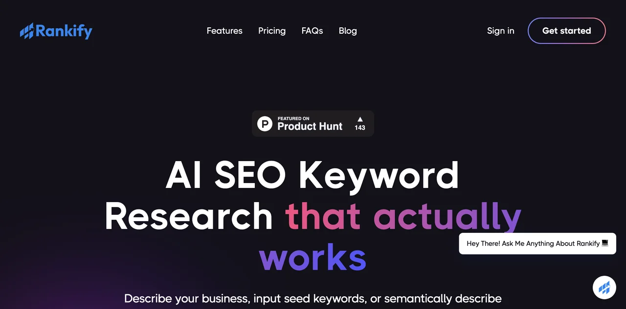 Unlock SEO Success with Rankify: AI Keyword Research Tool