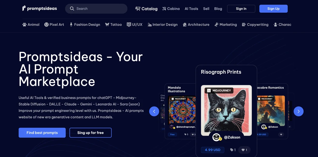 Promptsideas: Your Go-To AI Prompt Marketplace