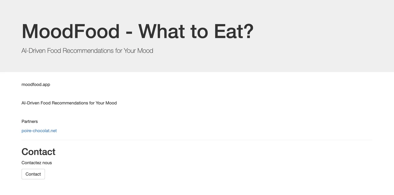 MoodFood: AI-Driven Food Recommendations for Your Mood