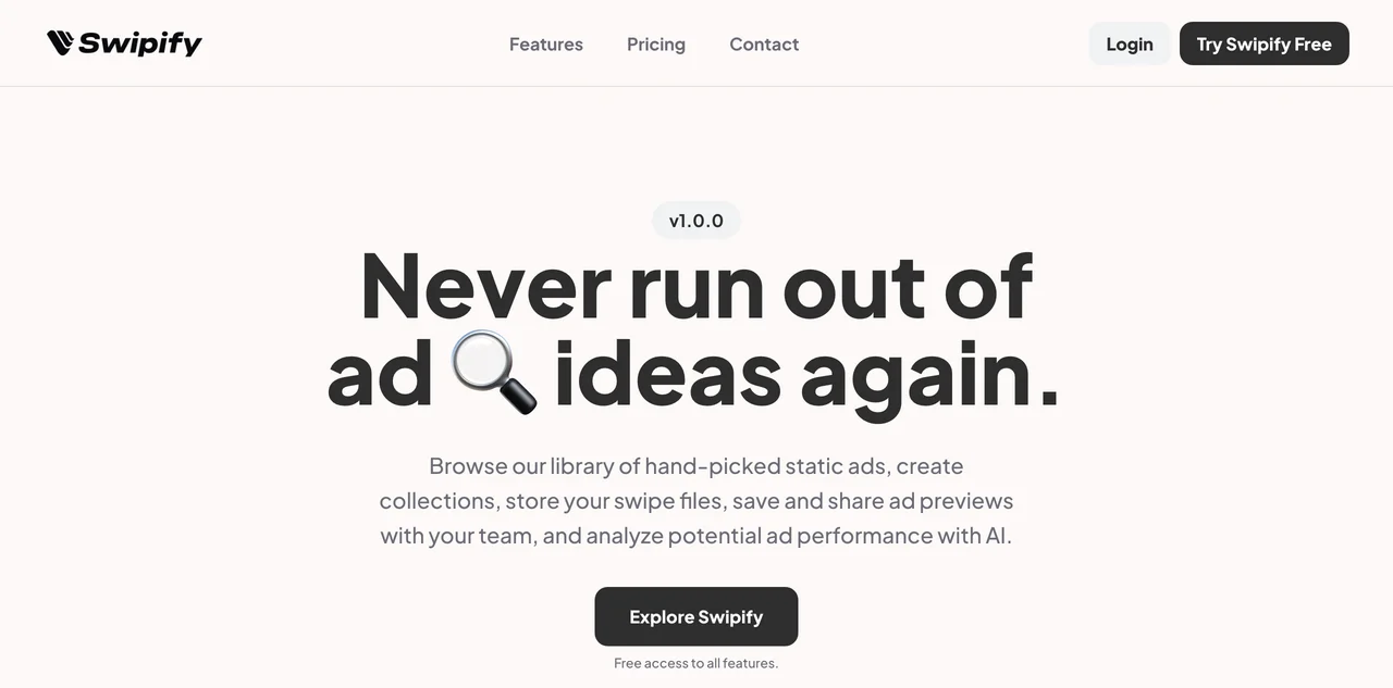 Swipify: Your Ultimate Ad Idea Generator