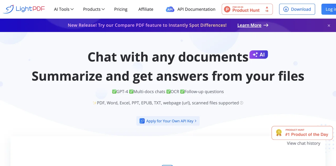 LightPDF: Your AI Assistant for Document Interaction