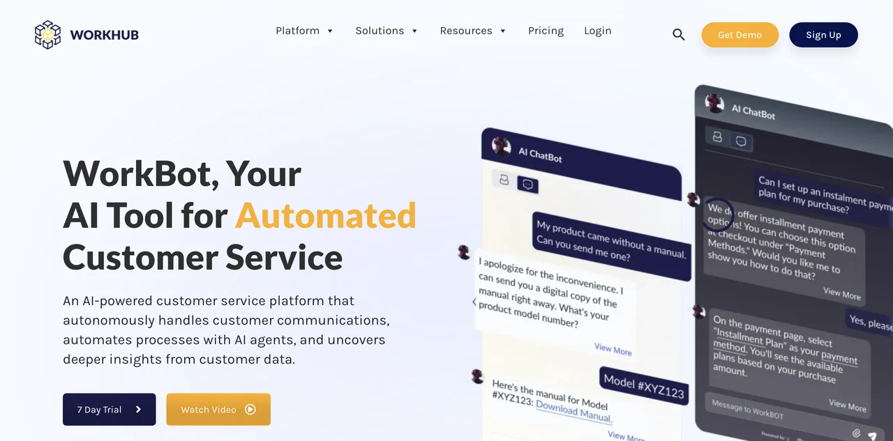 WorkBot: Advanced AI for Customer Service & Data Insights