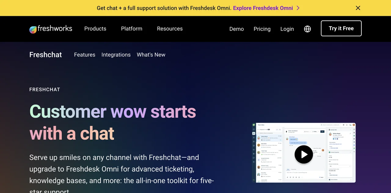 Freshchat: Customer Messaging, Live Chat & Chatbots | Freshworks