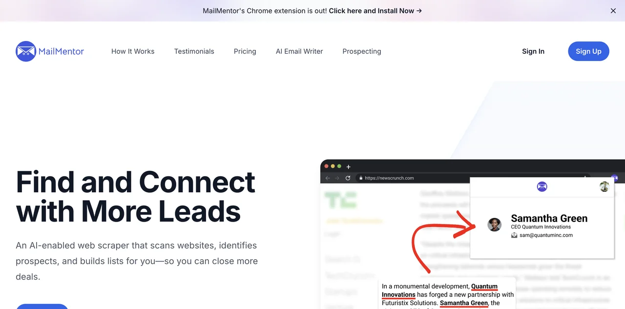 MailMentor: Find and Connect with More Prospects Easily