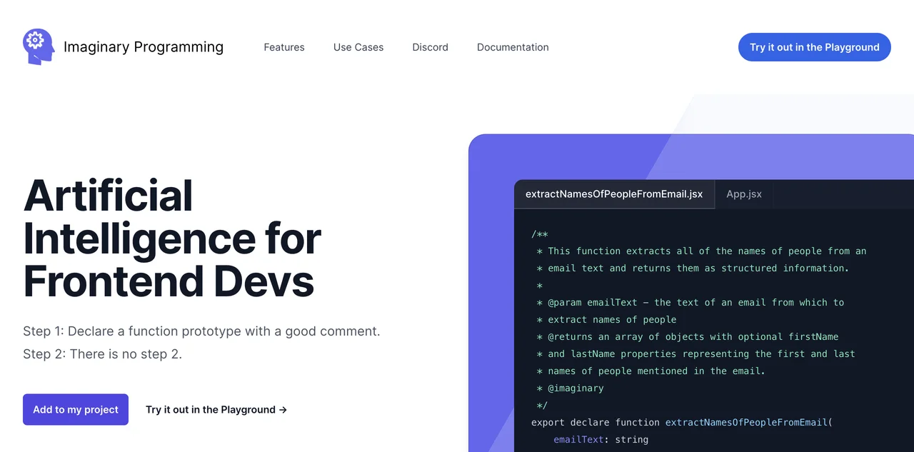 Imaginary Programming: Revolutionizing Frontend Development