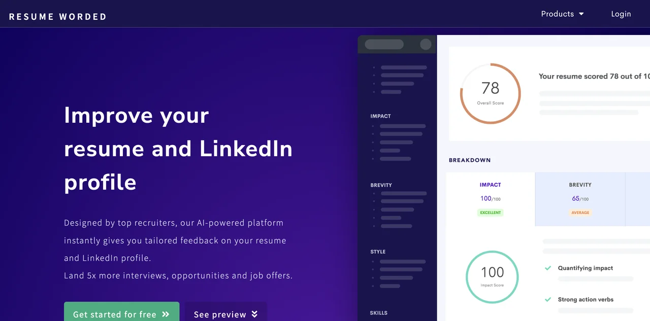 Resume Worded: Instant Feedback for Your Resume & LinkedIn