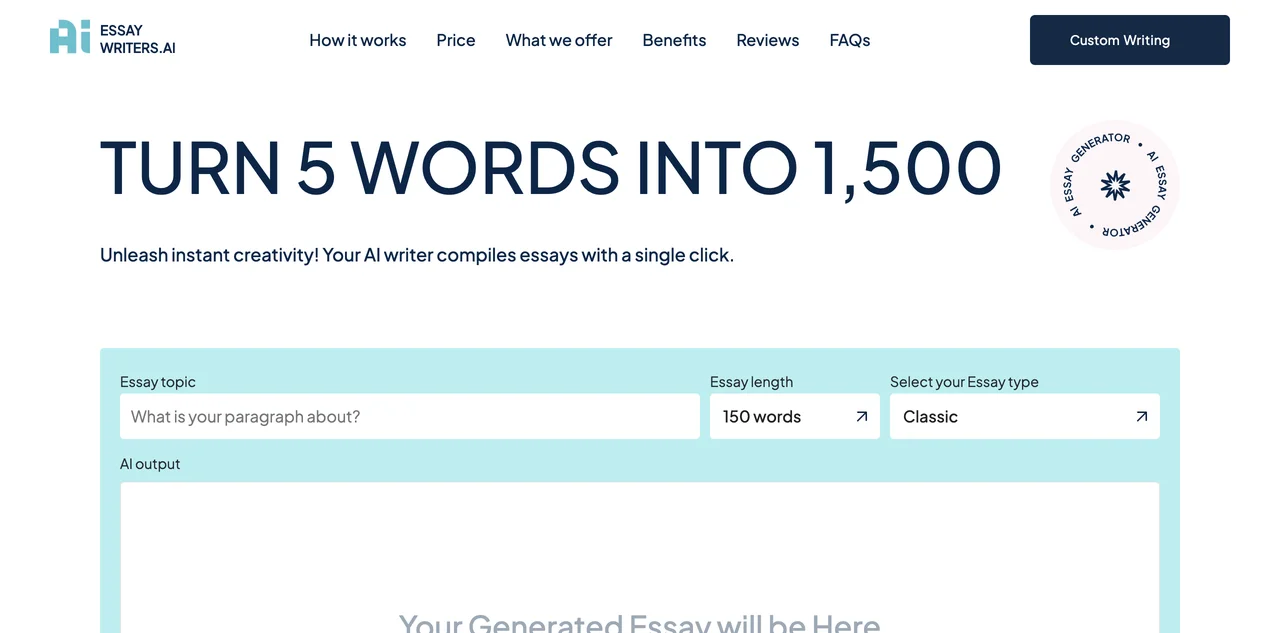 Transform Your Writing with EssayWriters.ai - Free AI Essay Tool