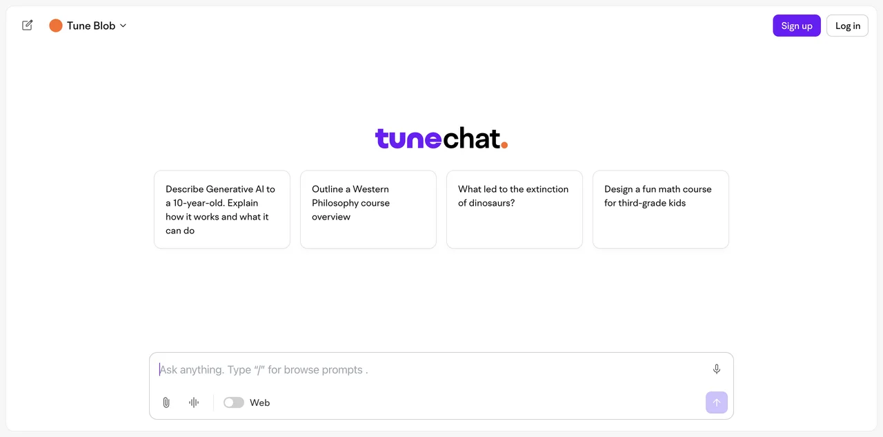 Tune Chat - Aplicación de chat impulsada por LLMS de código abierto