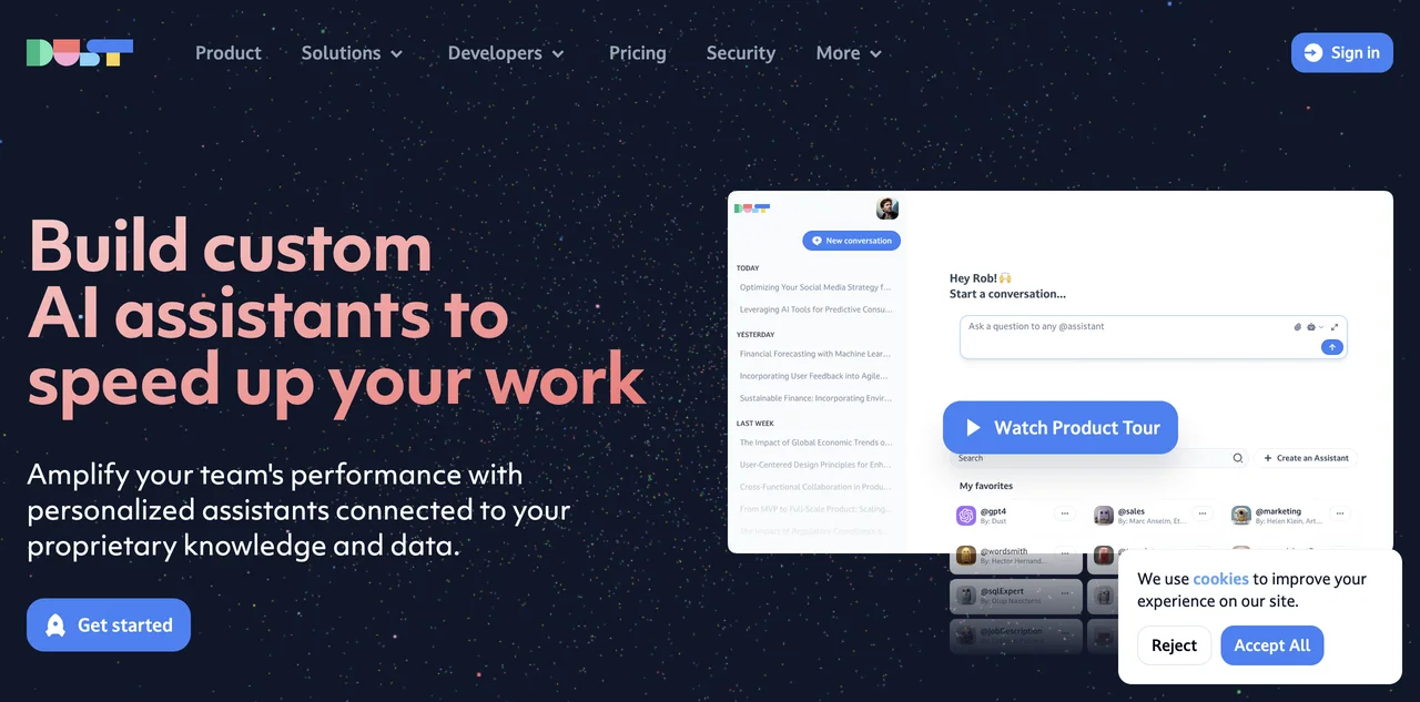 Dust: Build Custom AI Assistants to Enhance Team Productivity