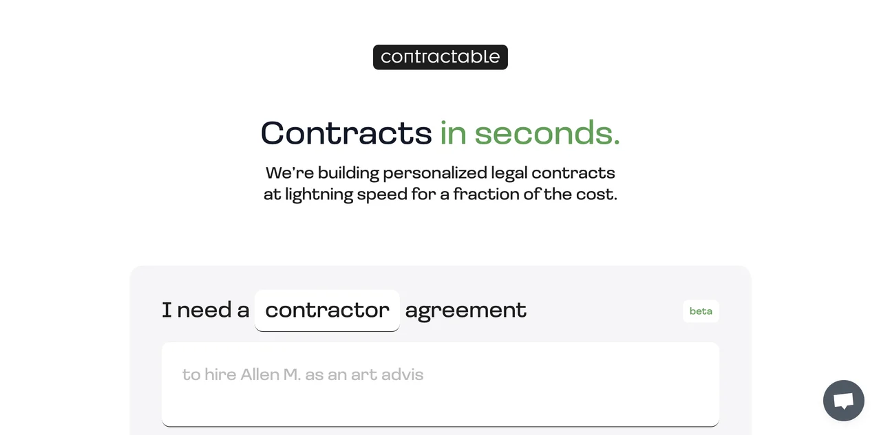 Contractable: Fast & Affordable Personalized Contract Generator