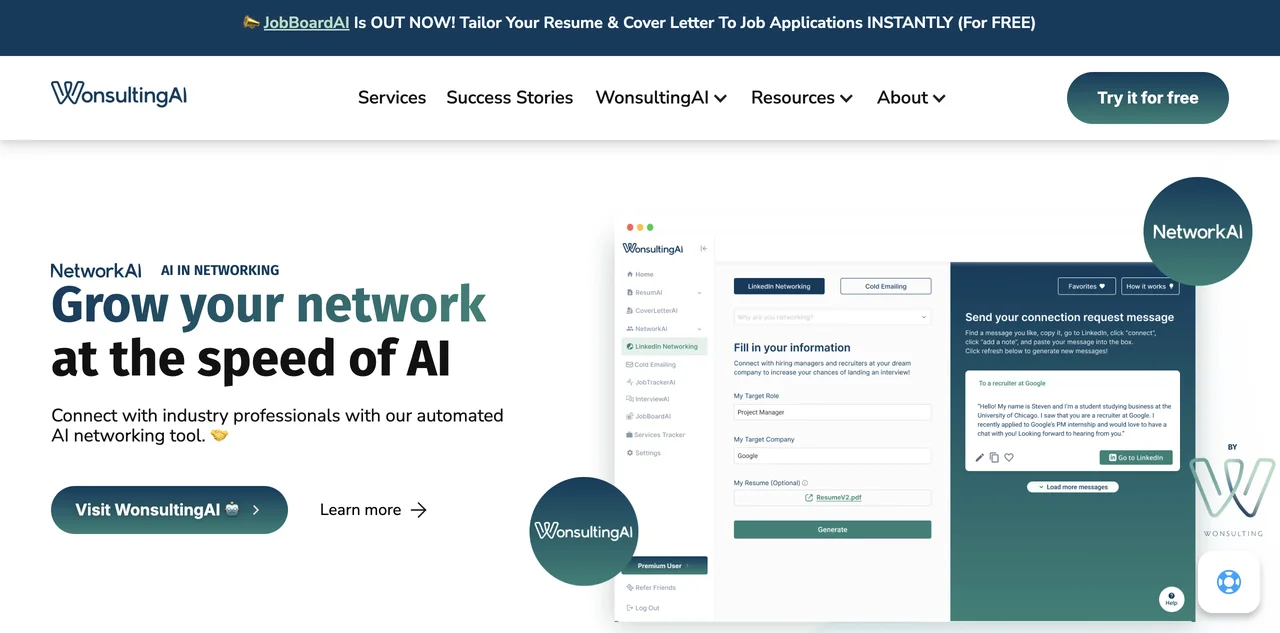 NetworkAI: AI-Powered Networking Tool for Job Seekers