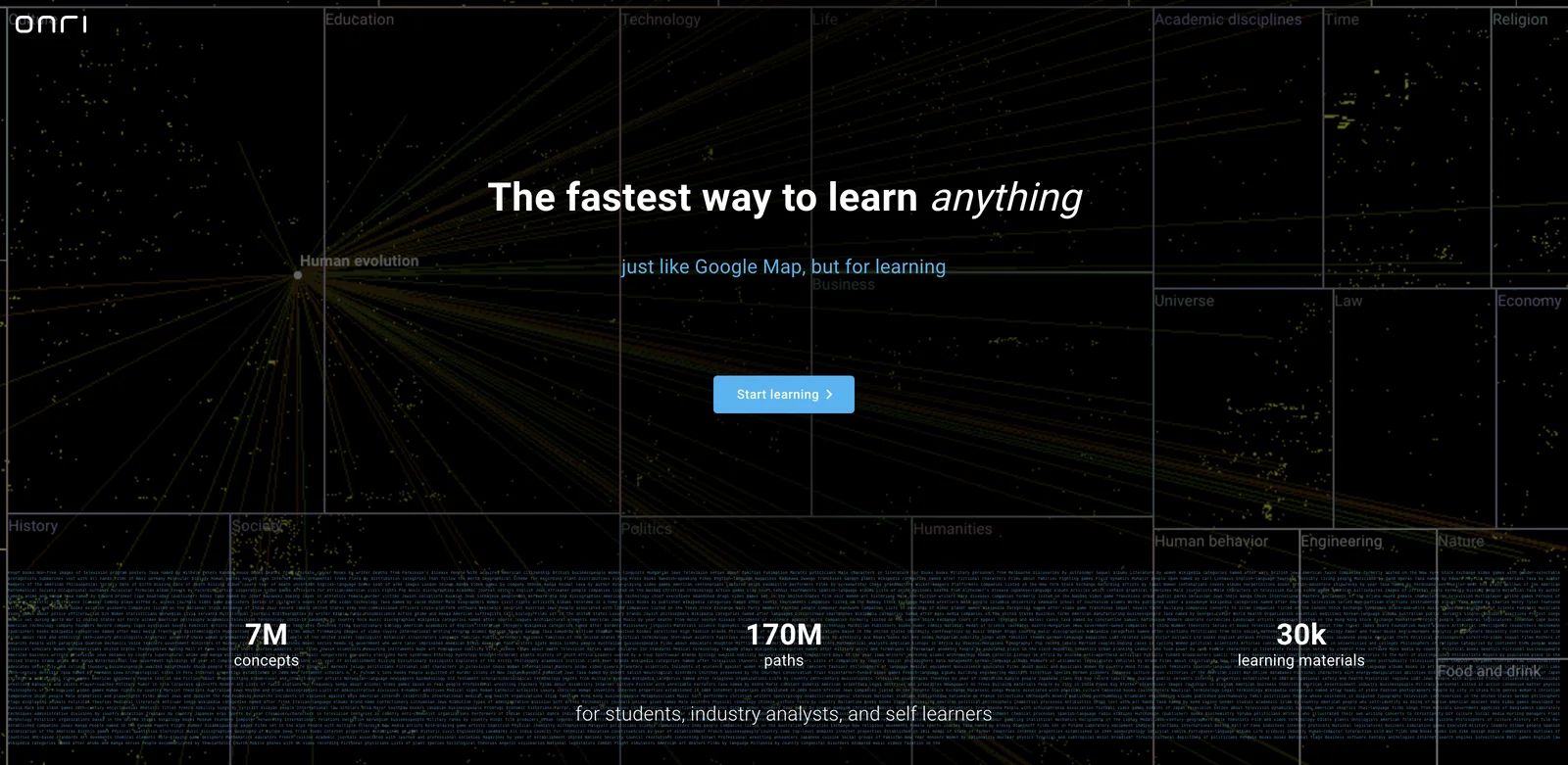 Onri: The Shortest Path to Learn Anything