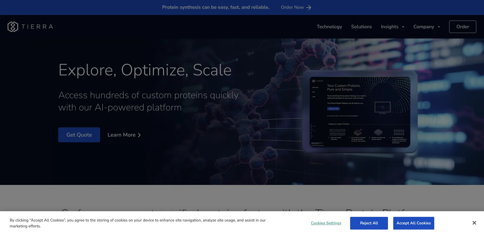 AI-Powered Protein Synthesis | Tierra Biosciences