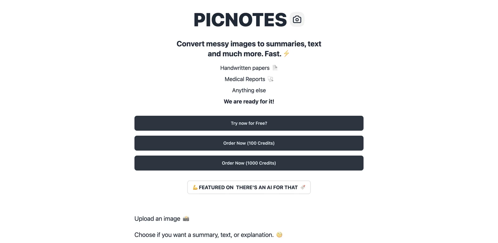 PicNotes: Fast Image to Text Conversion Tool