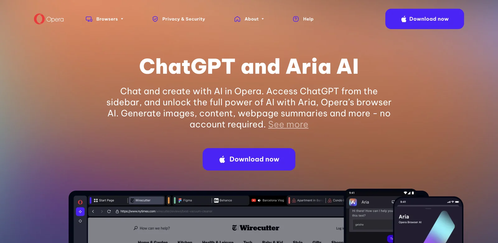 Opera AI: Enhance Your Browsing with ChatGPT and Aria