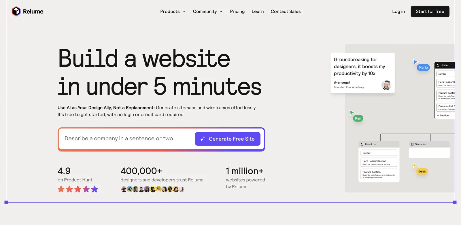 Relume: Build Websites Faster with AI | AI Website Builder