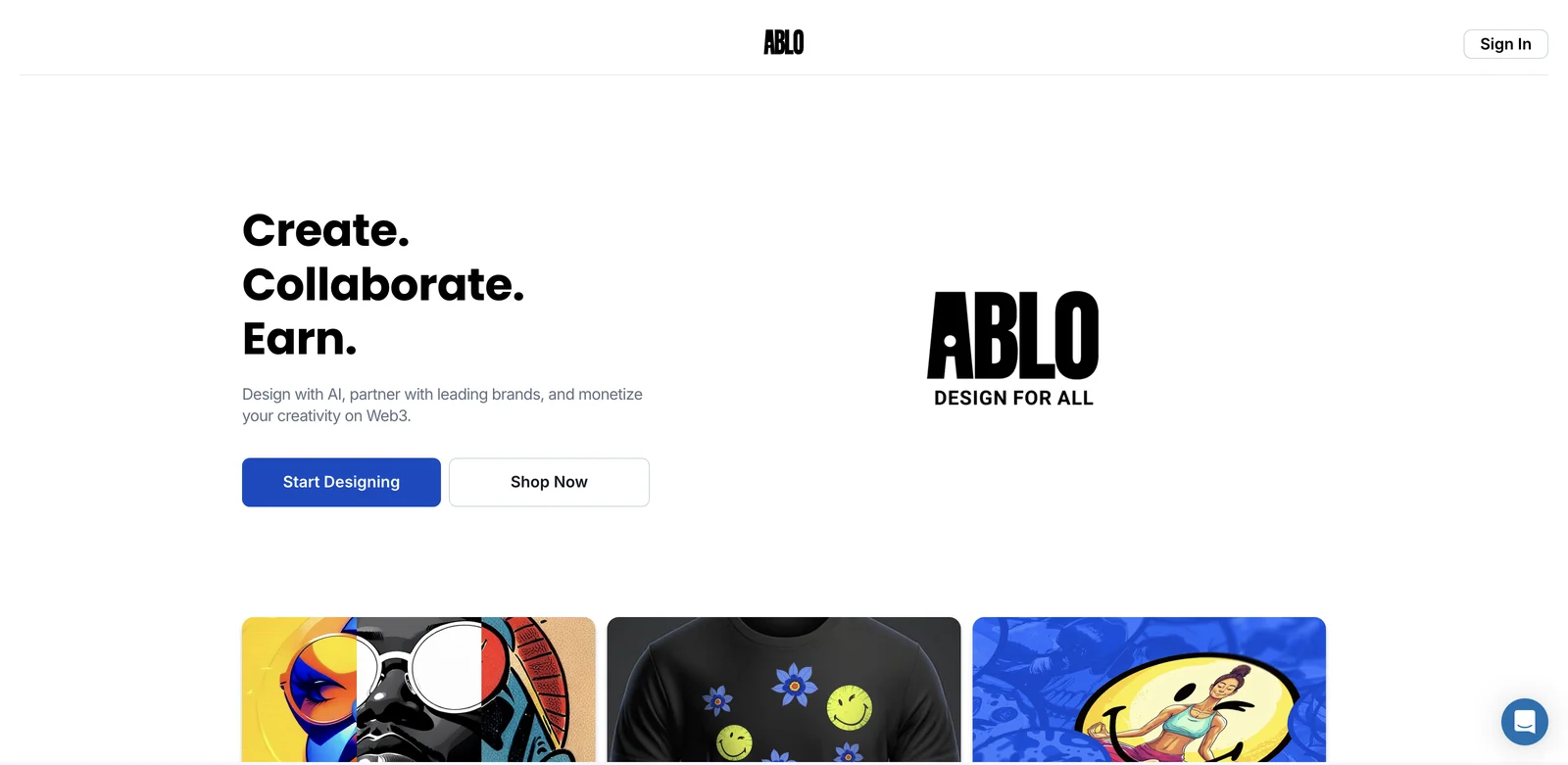 ABLO: AI-Powered Web3 Platform for Design, Collaboration, and Earning