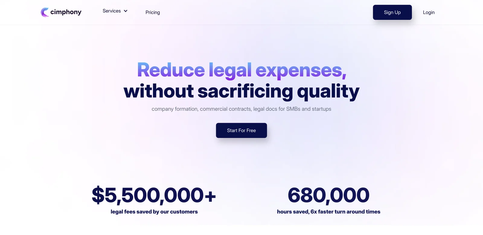 Cimphony: AI-Powered Legal Solutions for Startups and SMBs