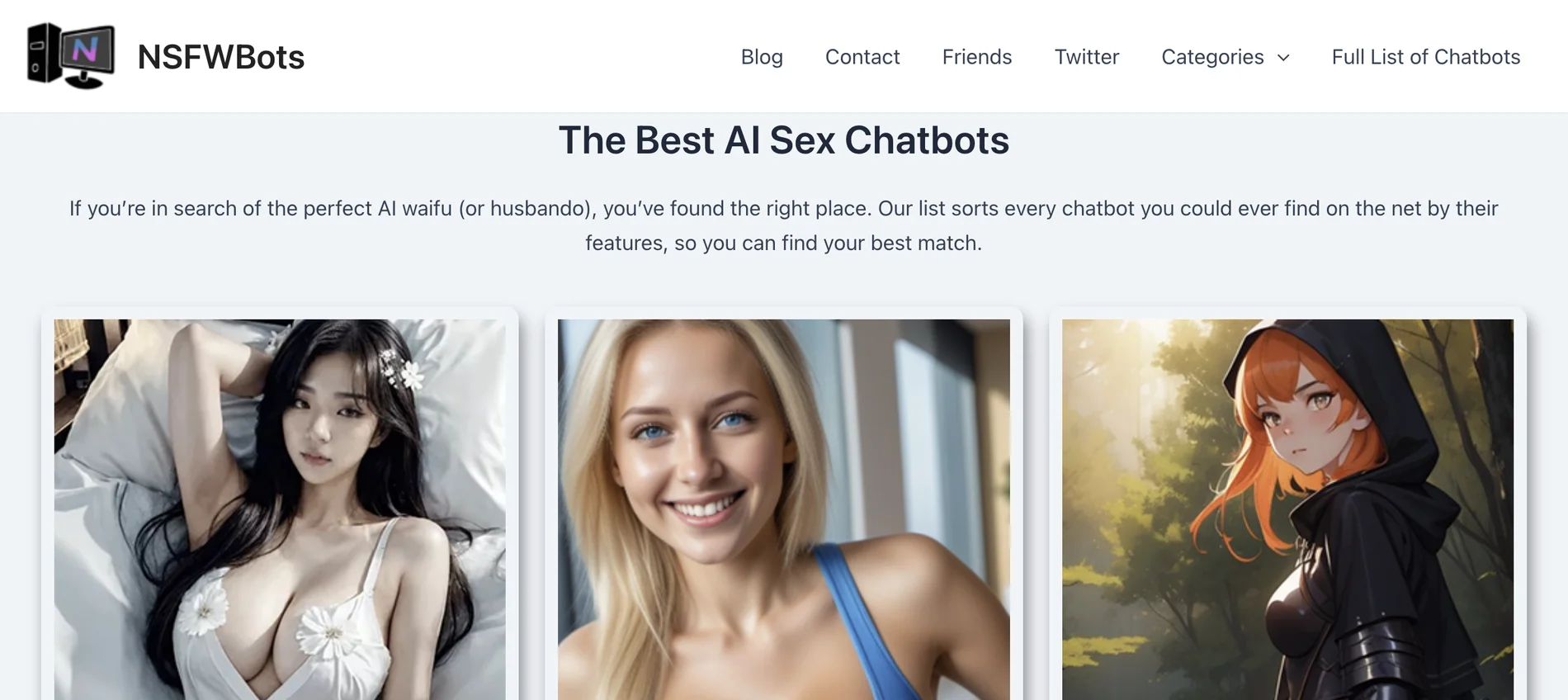 Danh sách Chatbot Tình Dục AI - NSFWBots