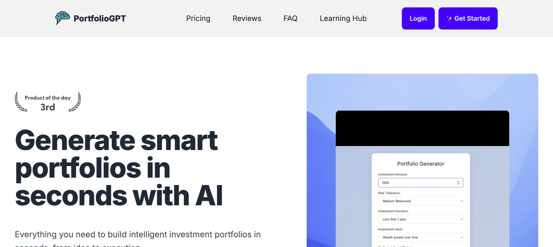 PortfolioGPT: AI-Powered Portfolio Generation for Smarter Investing