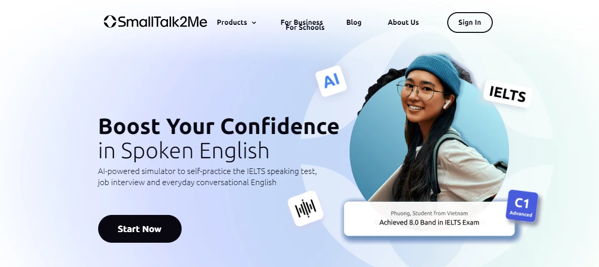 SmallTalk2Me – Huấn luyện viên AI giúp bạn tự tin giao tiếp tiếng Anh