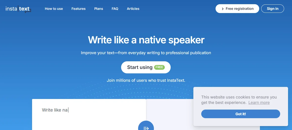 InstaText: Your AI-Powered Writing Assistant for Clear and Professional Text