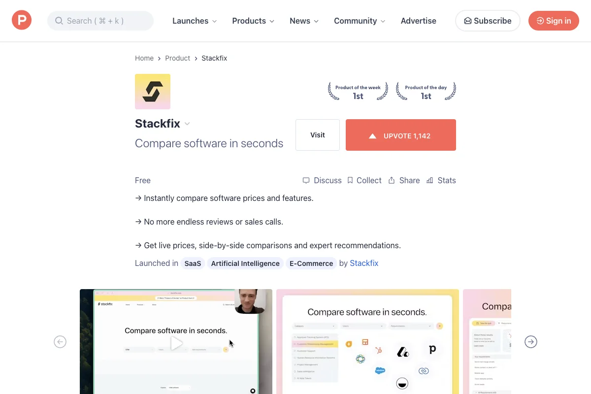 Stackfix: Công cụ so sánh phần mềm nhanh chóng và chính xác