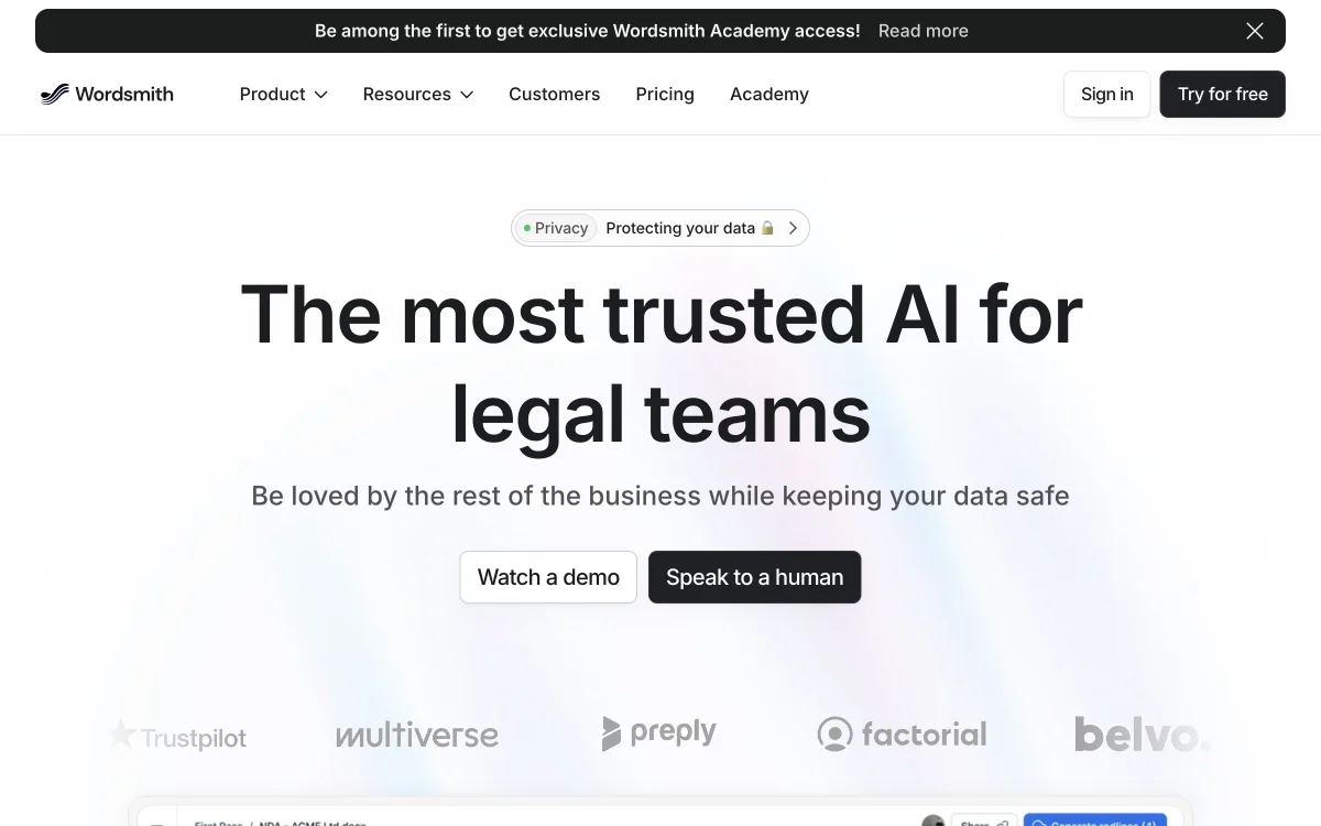 Wordsmith: AI Tools for Lawyers & Legal Teams