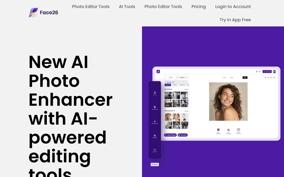 Face26 - The Best Free Online AI Photo Enhancer App