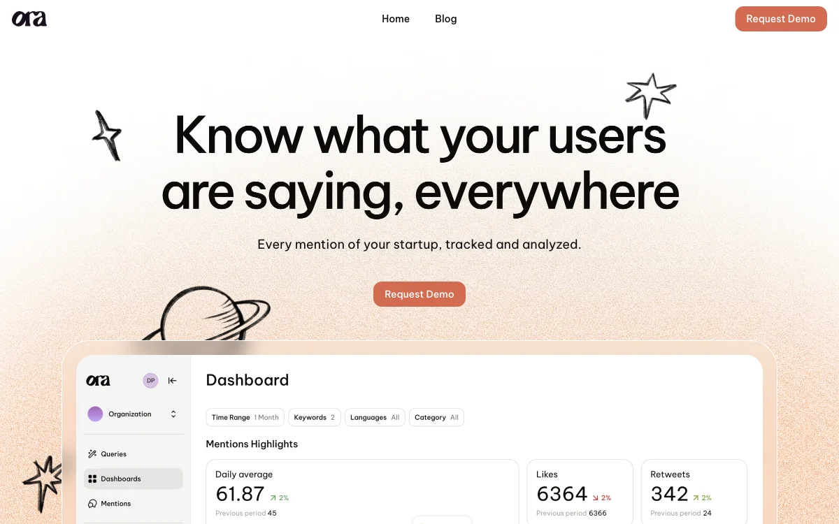 Ora: Real-Time Social Listening for Your Startup