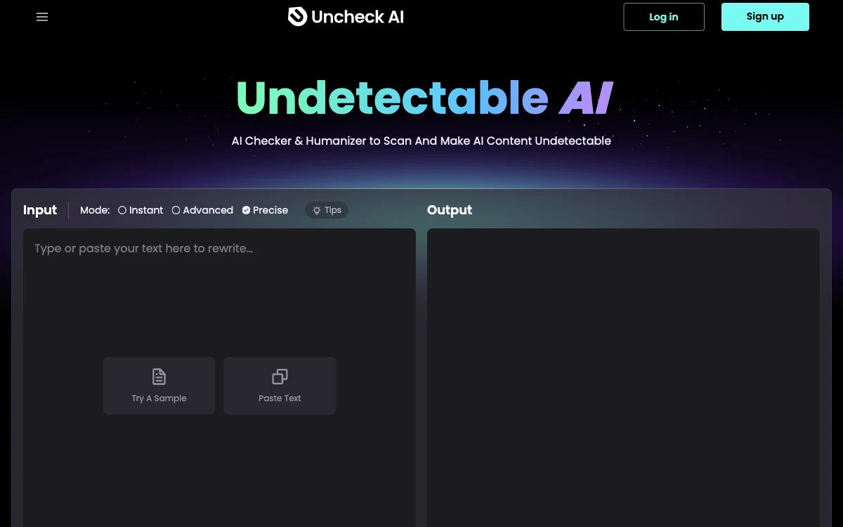 Uncheck AI: Undetectable AI Content Detector & Humanizer