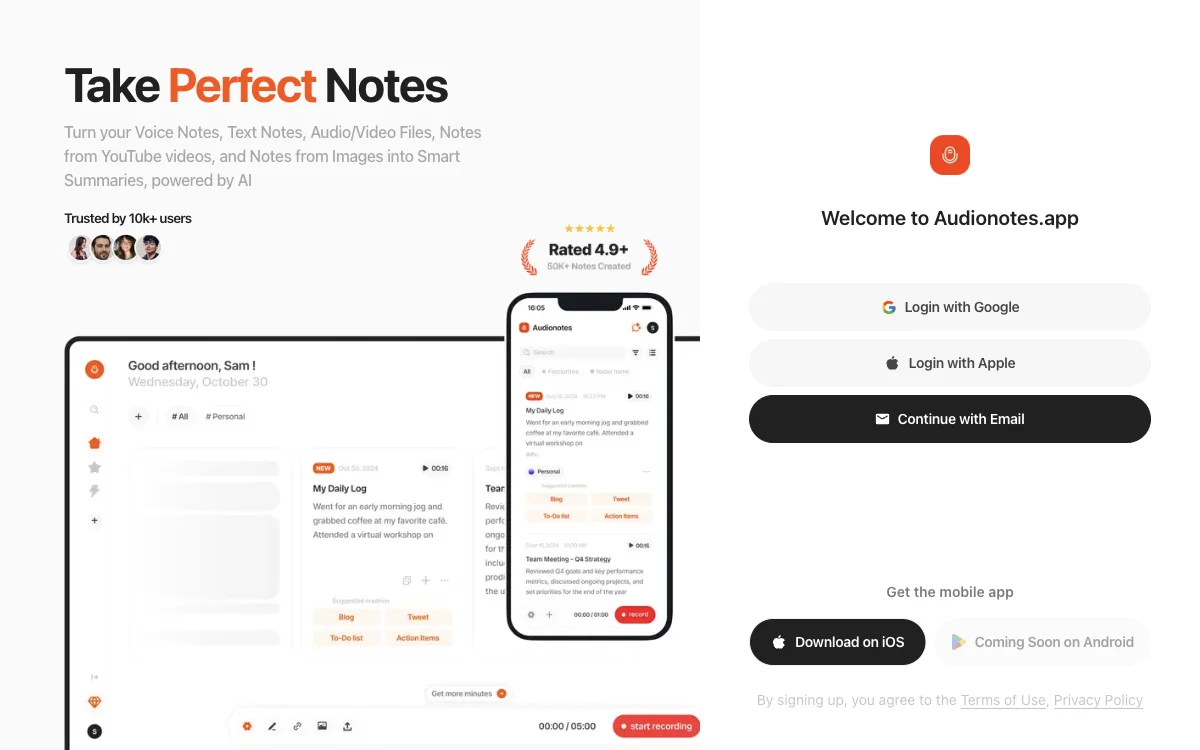 Audionotes.app: AI-Powered Note-Taking for Everyone