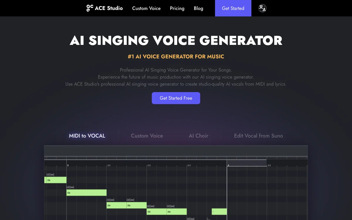 AI Singing Voice Generator | ACE Studio - Create Studio-Quality AI Vocals