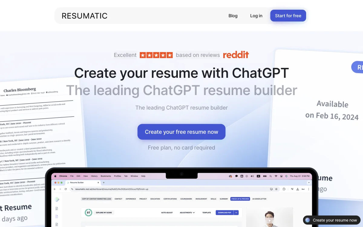 Resumatic: The Fastest ChatGPT-Powered Resume Builder