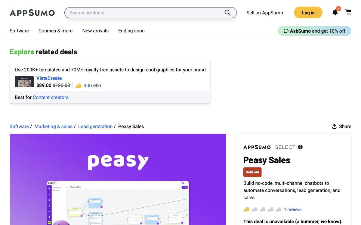 Peasy Sales - Tự động hóa cuộc trò chuyện và bán hàng | AppSumo