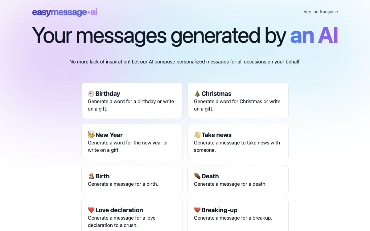 easyMessage.ai — Write Your Messages with Artificial Intelligence