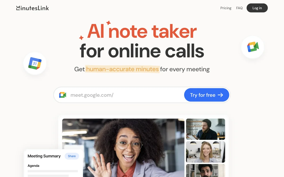 MinutesLink - Trợ Lý Cuộc Họp AI Cho Cuộc Gọi Trực Tuyến
