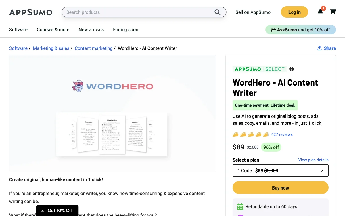 WordHero - AI Content Writer: สร้างเนื้อหาคุณภาพสูงในคลิกเดียว