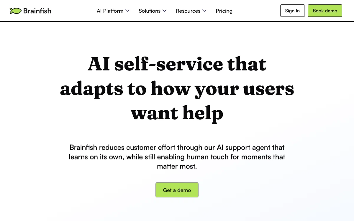 Brainfish: AI सेल्फ-सर्विस जो ग्राहक काम को कम करता है