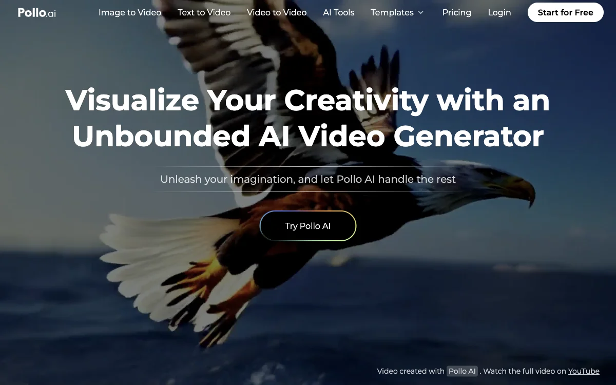 Pollo AI：AI视频生成器，创建现实/想象的高清视频